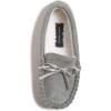 imageLucky Brand Girls Plush Glitter Bow Moccasin Slippers Rubber Sole Indoor Outdoor House Shoes Kids Bedroom Slipper MoccasinsGrey