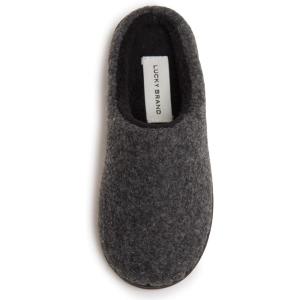 imageLucky Brand Boys Faux Wool Clog Slippers with Memory FoamBlack