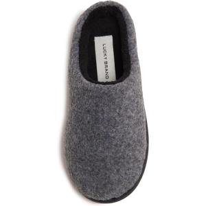 imageLucky Brand Boys Faux Wool Clog Slippers with Memory FoamGrey