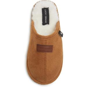 imageLucky Brand Boys MicroSuede Scuff Slippers Kids House Shoes with Plush LiningTan
