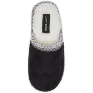 imageLucky Brand MicroSuede Memory Foam Boys Slippers  Closed Toe Plush Lined House ShoesKids SlippersBlack