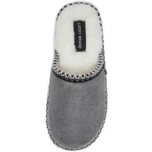 imageLucky Brand MicroSuede Memory Foam Boys Slippers  Closed Toe Plush Lined House ShoesKids SlippersGrey
