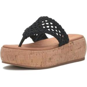 imageLucky Brand Womens Jaslene Platform Thong Sandal WedgeBlack