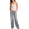 imageLucky Brand Womens Mid Rise Sweet Wide Leg JeansHere We Go Indigo Wash