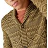 imageLucky Brand Mens Cable Knit CardiganCardigan SweaterDark Olive Acid Wash