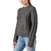 imageLucky Brand Womens Cable Crew SweaterCharcoal Heather