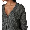 imageLucky Brand Womens Cable Stitch CardiganBlack Heavy Acid Washed