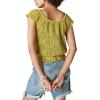 imageLucky Brand Womens Flutter Sleeve Knit PulloverGolden Olive Acid Washed