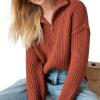 imageLucky Brand Womens Half Zip Pullover SweaterTerracota Acid Washed