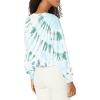 imageLucky Brand Womens Long Sleeve Crew Neck Summer Cropped SweatshirtBlue Sage Tye Dye
