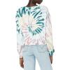 imageLucky Brand Womens Long Sleeve Crew Neck Summer Cropped SweatshirtIris Orchird Tye Dye