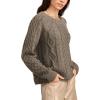 imageLucky Brand Womens Mixed Cable Crew Sweater PulloverCharcoal Heather