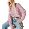 imageLucky Brand Womens Open Stitch Pullover SweaterLilas