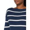imageLucky Brand Womens Striped Pullover SweaterCad Navy Tofu Stripe