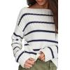imageLucky Brand Womens Striped Pullover SweaterTofu Cadet Navy Str
