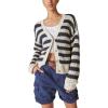 imageLucky Brand Womens Button Front Knit CardiganStraw Heather Multi