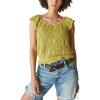 imageLucky Brand Womens Flutter Sleeve Knit PulloverGolden Olive Acid Washed