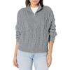 imageLucky Brand Womens HalfZip Cable SweaterMedium Heather Gray