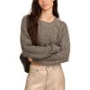 imageLucky Brand Womens Mixed Cable Crew Sweater PulloverCharcoal Heather