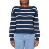imageLucky Brand Womens Striped Pullover SweaterCad Navy Tofu Stripe