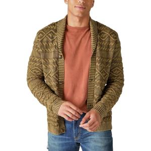 imageLucky Brand Mens Cable Knit CardiganCardigan SweaterDark Olive Acid Wash