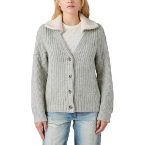 imageLucky Brand Womens Cable Collared CardiganLight Heather Grey