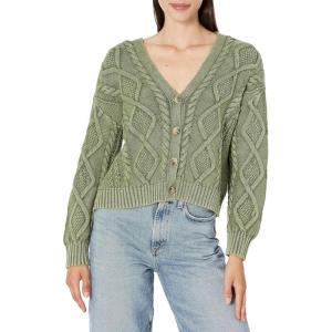 imageLucky Brand Womens Cable Stitch CardiganCaper Green Aw