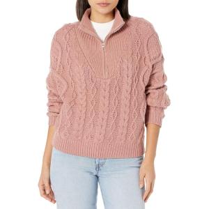 imageLucky Brand Womens HalfZip Cable SweaterStucco Rose