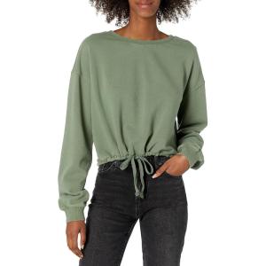imageLucky Brand Womens Long Sleeve Crew Neck Summer Cropped SweatshirtSea Spray