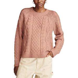 imageLucky Brand Womens Mixed Cable Crew Sweater PulloverBurlwood