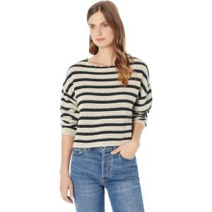 imageLucky Brand Womens Pointelle Stripe SweaterBlack Peyote Stripe