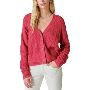 imageLucky Brand Womens Womens Cozy Cable Stitch CardiganRed Bud