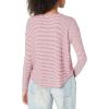 imageLucky Brand Womens Cloud Jersey Long Sleeve CrewRed Stripe Hearts