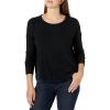 imageLucky Brand Womens Cloud Jersey Long Sleeve CrewJet Black