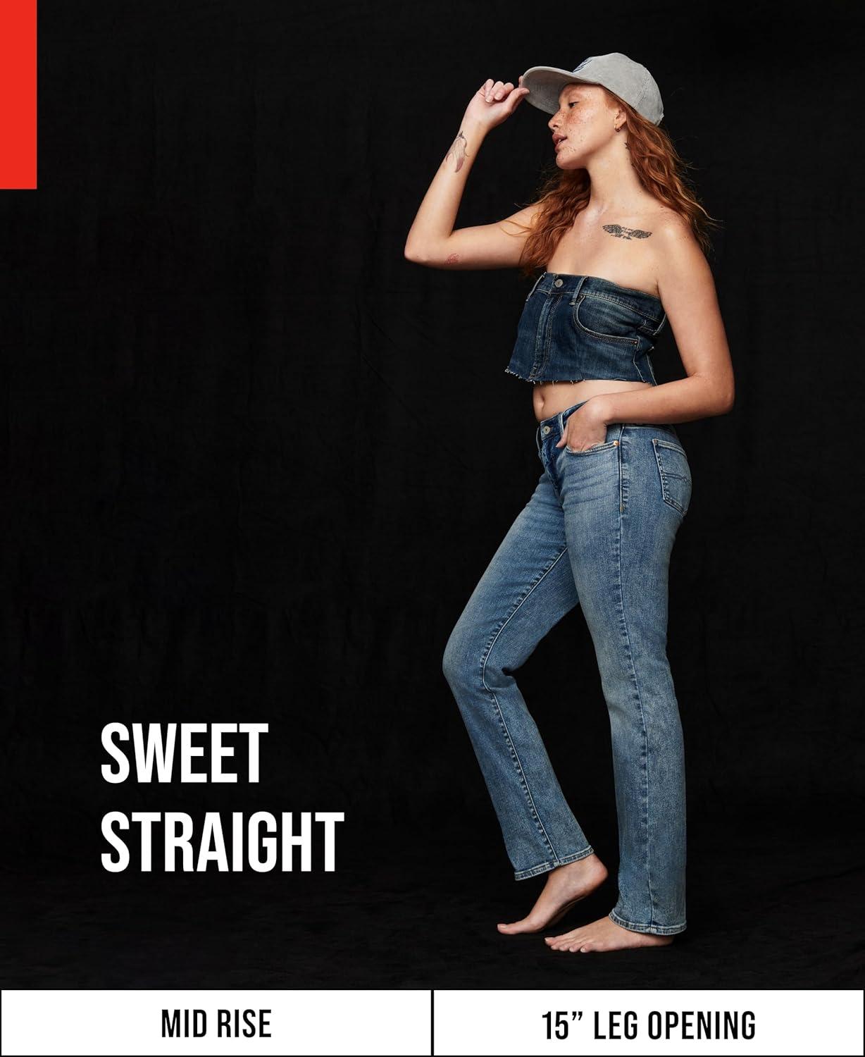 imageLucky Brand Womens Mid Rise Sweet Straight JeansGemini