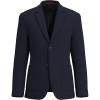 imageLucky Brand Mens Grey Heather Pique Knit Sportcoat Slim Fit Unstructured 2Button Patch Pockets Side VentsNavy