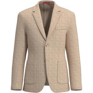 imageLucky Brand Mens Tan Glen Plaid Knit Sportcoat Slim Fit Unstructured 2Button Notch Collar