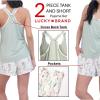 imageLucky Brand Womens 2 Piece Lounge Set Lightweight Soft Pajamas Sleepwear Crossback Tank Top and Sleep ShortsCamo GreenBotanical Beauty