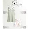 imageLucky Brand Womens 2 Piece Lounge Set Lightweight Soft Pajamas Sleepwear Crossback Tank Top and Sleep ShortsCamo GreenBotanical Beauty