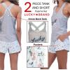 imageLucky Brand Womens 2 Piece Lounge Set Lightweight Soft Pajamas Sleepwear Crossback Tank Top and Sleep ShortsGreyNanette Floral