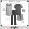 imageLucky Brand Womens Pajama Set  4 Piece Sleep Shirt Tank Top Pajama Pants Lounge Shorts SXLHeather Grey