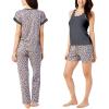 imageLucky Brand Womens Pajama Set  4 Piece Sleep Shirt Tank Top Pajama Pants Lounge Shorts SXLLeopard