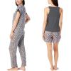 imageLucky Brand Womens Pajama Set  4 Piece Sleep Shirt Tank Top Pajama Pants Lounge Shorts SXLLeopard