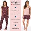 imageLucky Brand Womens Pajama Set  4 Piece Sleep Shirt Tank Top Pajama Pants Lounge Shorts SXLRed Paisley