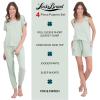 imageLucky Brand Womens Pajama Set  4 Piece Sleep Shirt Tank Top Pajama Pants Lounge Shorts SXLSoft Sage