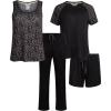 imageLucky Brand Womens Pajama Set  4 Piece Sleep Shirt Tank Top Pajama Pants Lounge Shorts SXLBlack Bandana