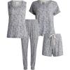 imageLucky Brand Womens Pajama Set  4 Piece Sleep Shirt Tank Top Pajama Pants Lounge Shorts SXLGrey Floral