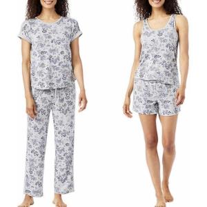 imageLucky Brand Womens Pajama Set  4 Piece Sleep Shirt Tank Top Pajama Pants Lounge Shorts SXLDenim