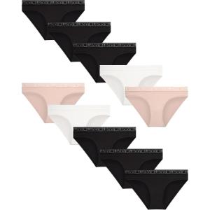 imageLucky Brand Womens Underwear  10 Pack Microfiber Bikini Panties SXLNaturaleBlackGardeniaBlackBlack