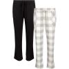 imageLucky Brand Womens 2 Pack Pajama Pants  Hacci Sleep and Lounge Bottoms with PocketsBuffaloBlack